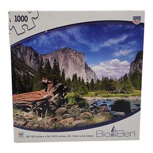 Milton Bradley Big Ben 1000 Piece Jigsaw Puzzle Scenic Mountain Brook New NIB